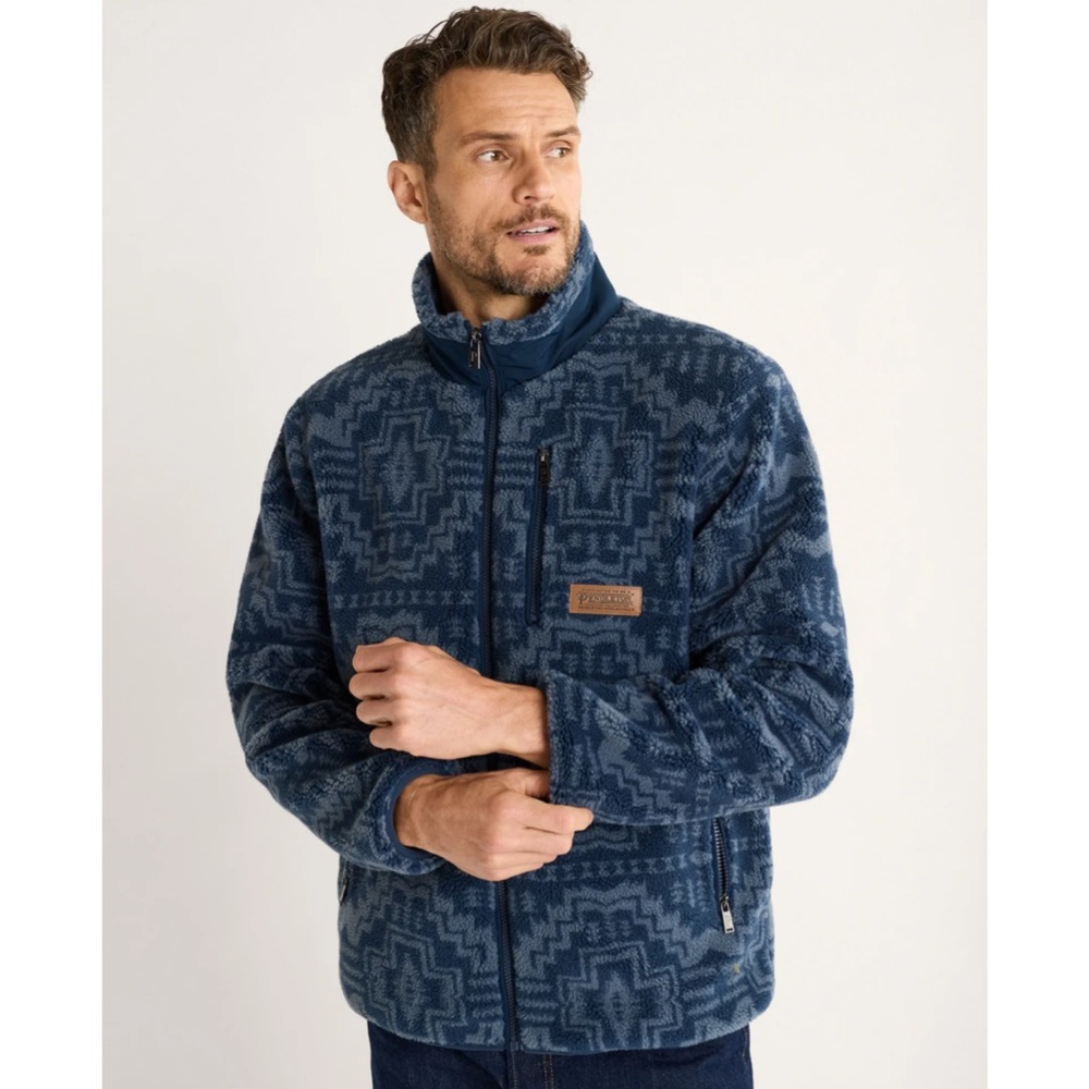 NWT Pendleton Blue Patterned Fleece Jacket Medium